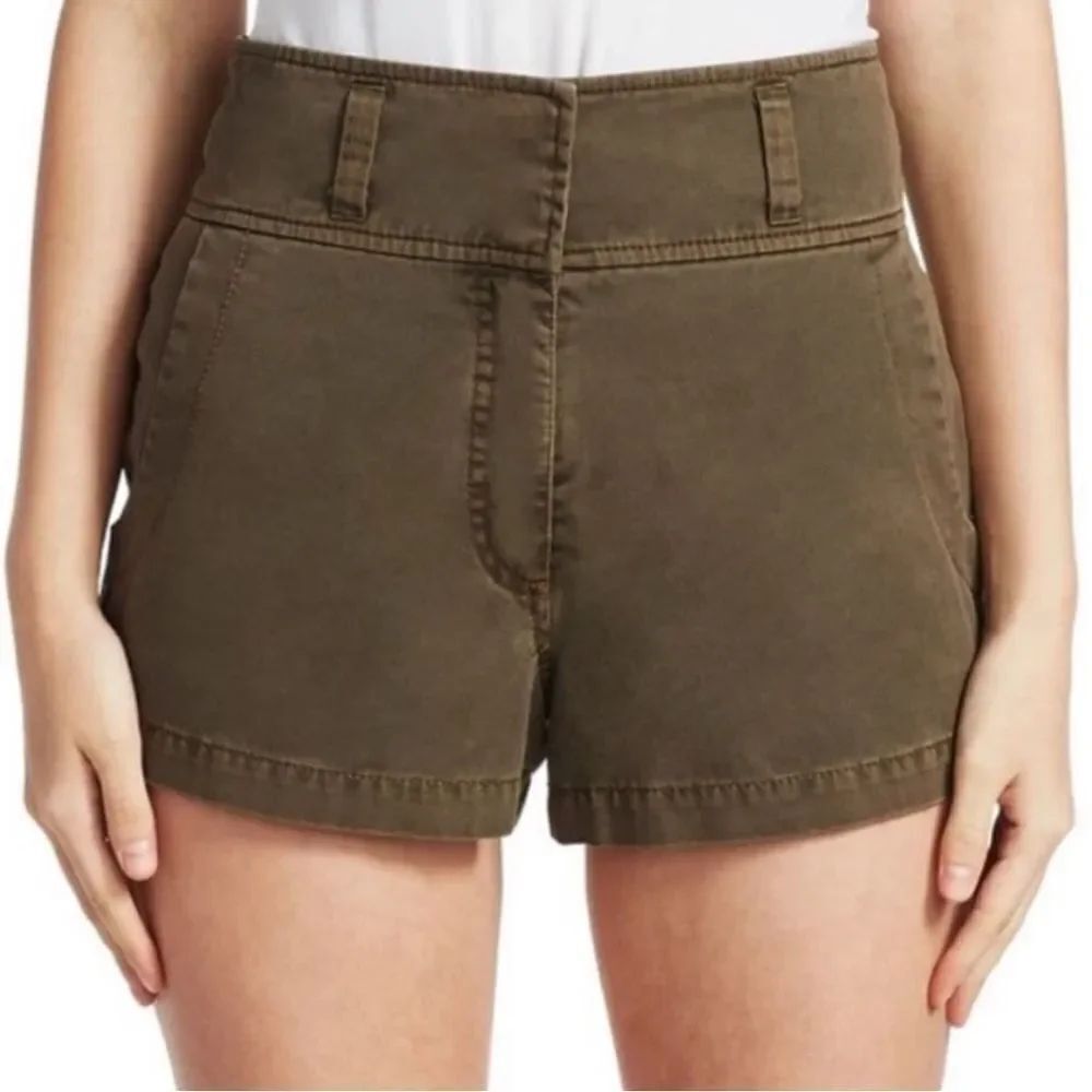 Cinq a Sept Tous Les Jours Shiloh Twill Shorts Olive Green Size 10